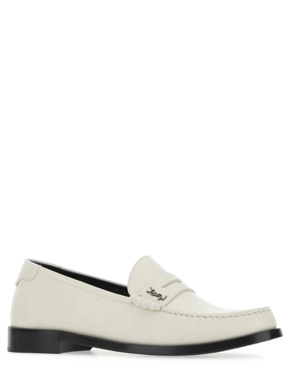 YSL Ivory Leather Le Loafer Penny Slippers 41